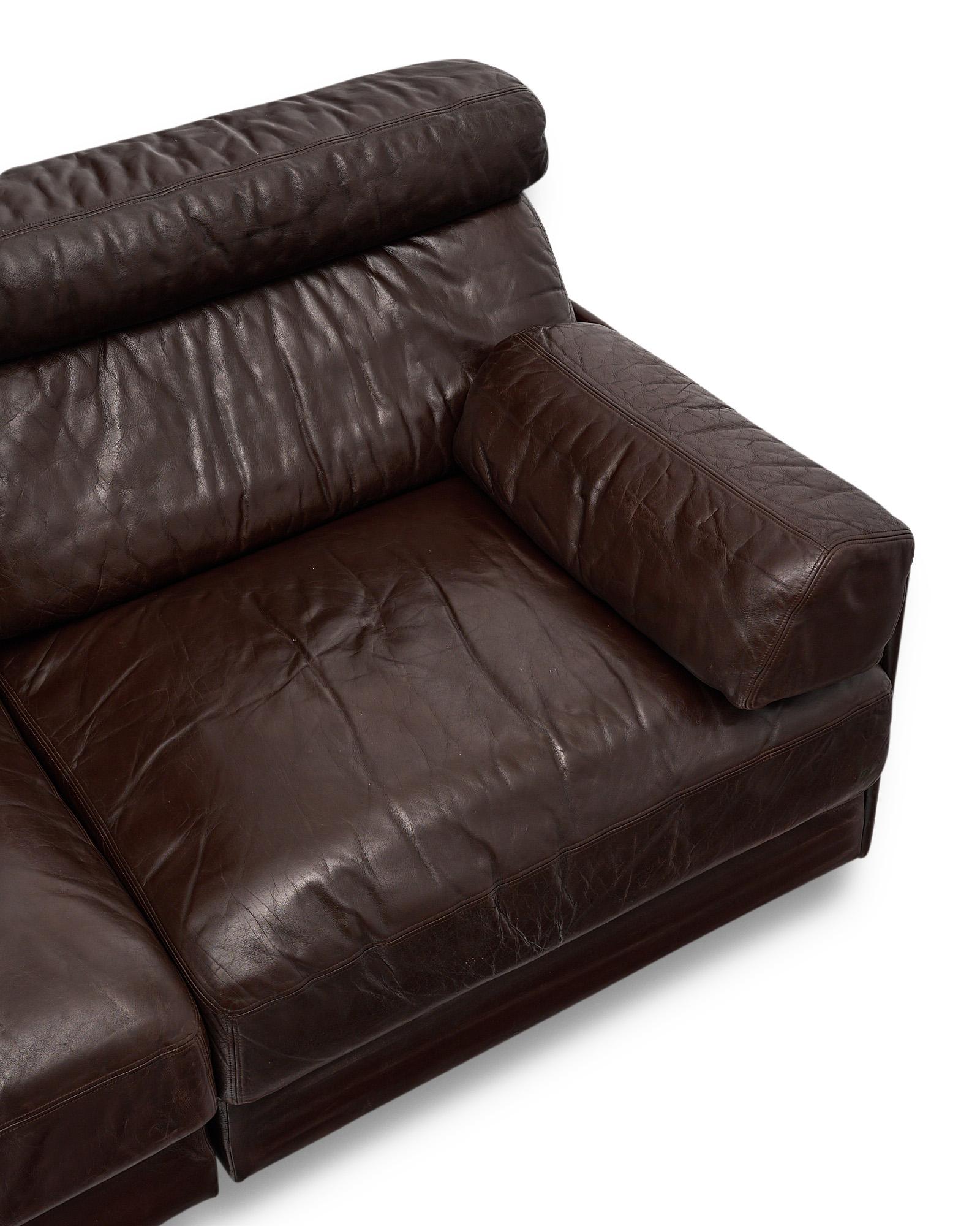 Modern DeSede DS 76 Vintage Leather Sofa For Sale