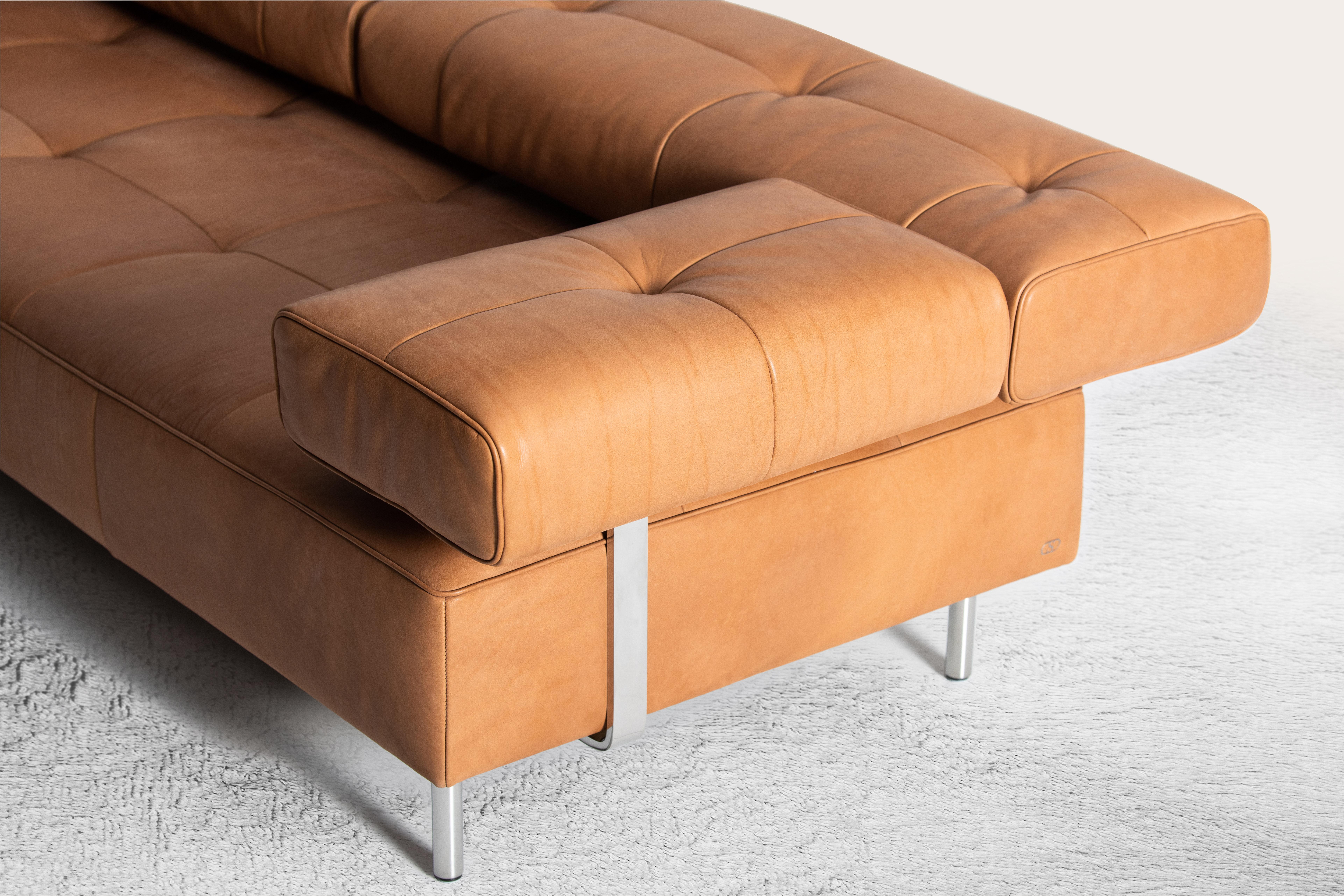 XXIe siècle et contemporain Canapé confortable De Sede DS-880/23 tapissé d'un siège et d'un dossier en cuir Cuoio en vente