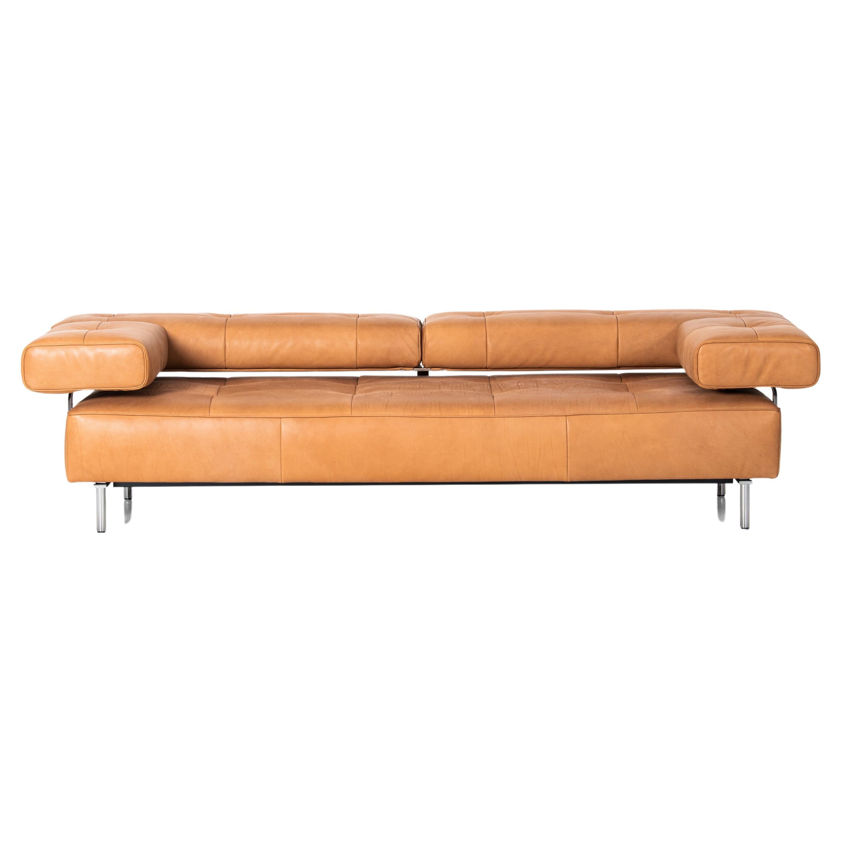 Canapé confortable De Sede DS-880/23 tapissé d'un siège et d'un dossier en cuir Cuoio en vente