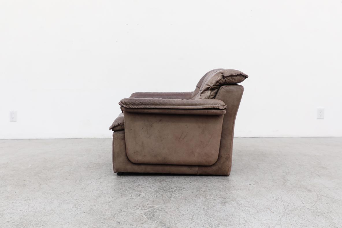 Fin du 20e siècle DeSede DS11 Style Brown Leather Patchwork Lounge Chair pour Laauser, Allemagne en vente