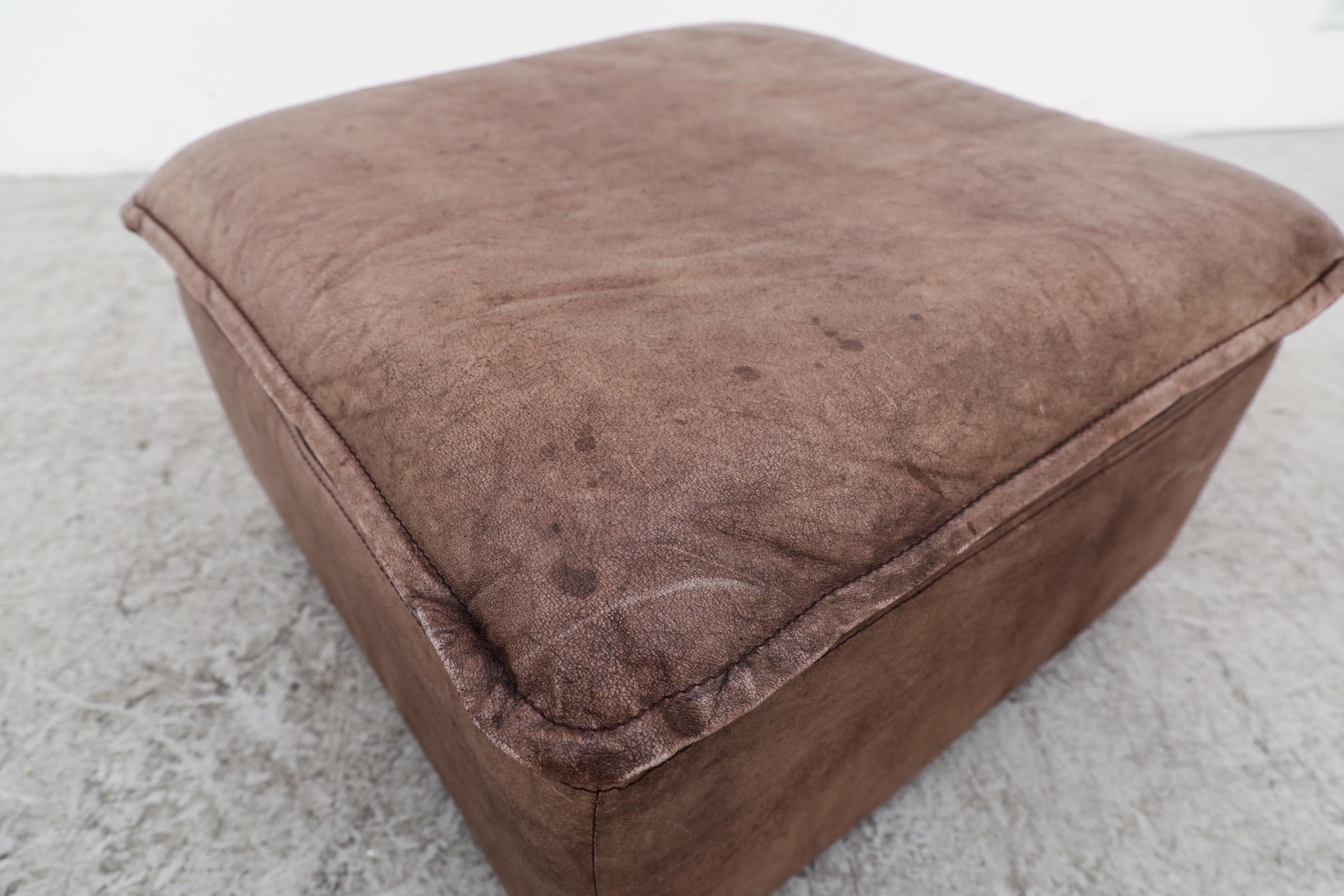DeSede DS11 Style Leather Patchwork Ottoman for Lanser, Germany For Sale 4