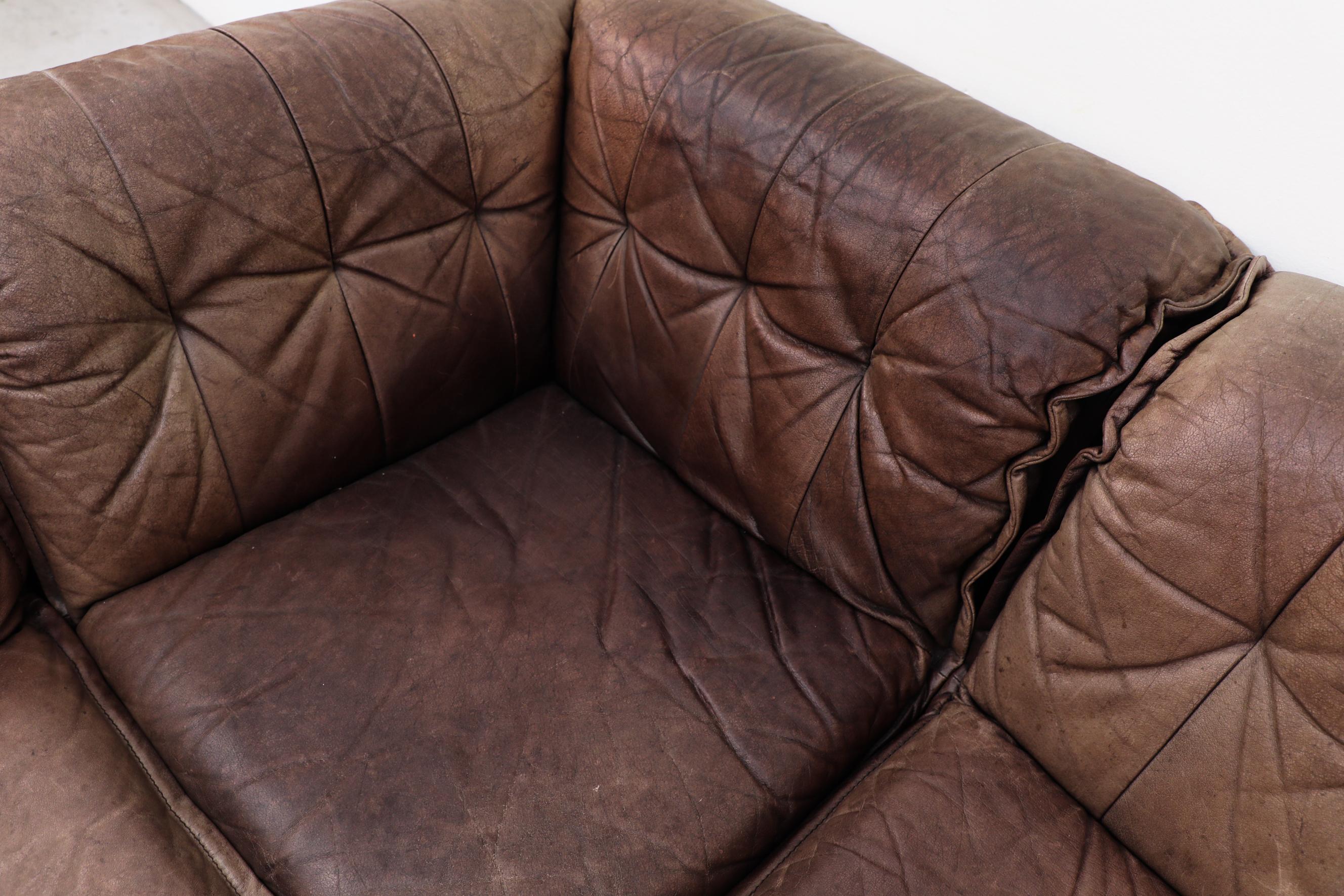 DeSede DS11 Style Canapé sectionnel en cuir Brown Patchwork par Laauser, Allemagne en vente 5