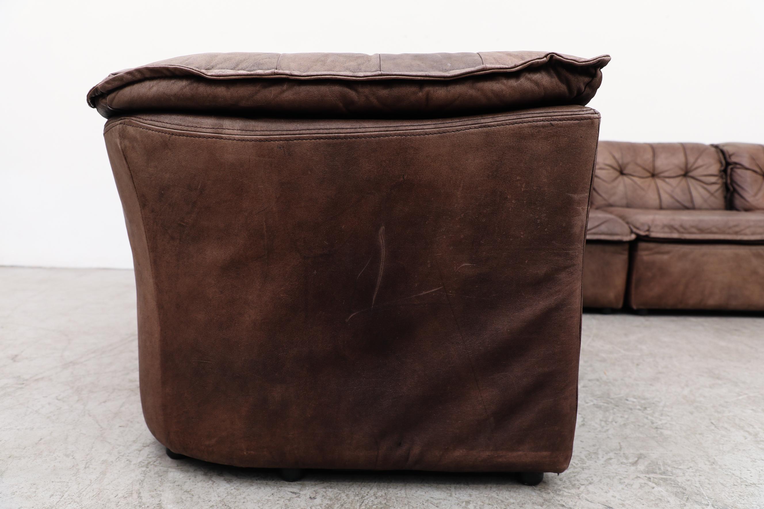 DeSede DS11 Style Canapé sectionnel en cuir Brown Patchwork par Laauser, Allemagne en vente 8