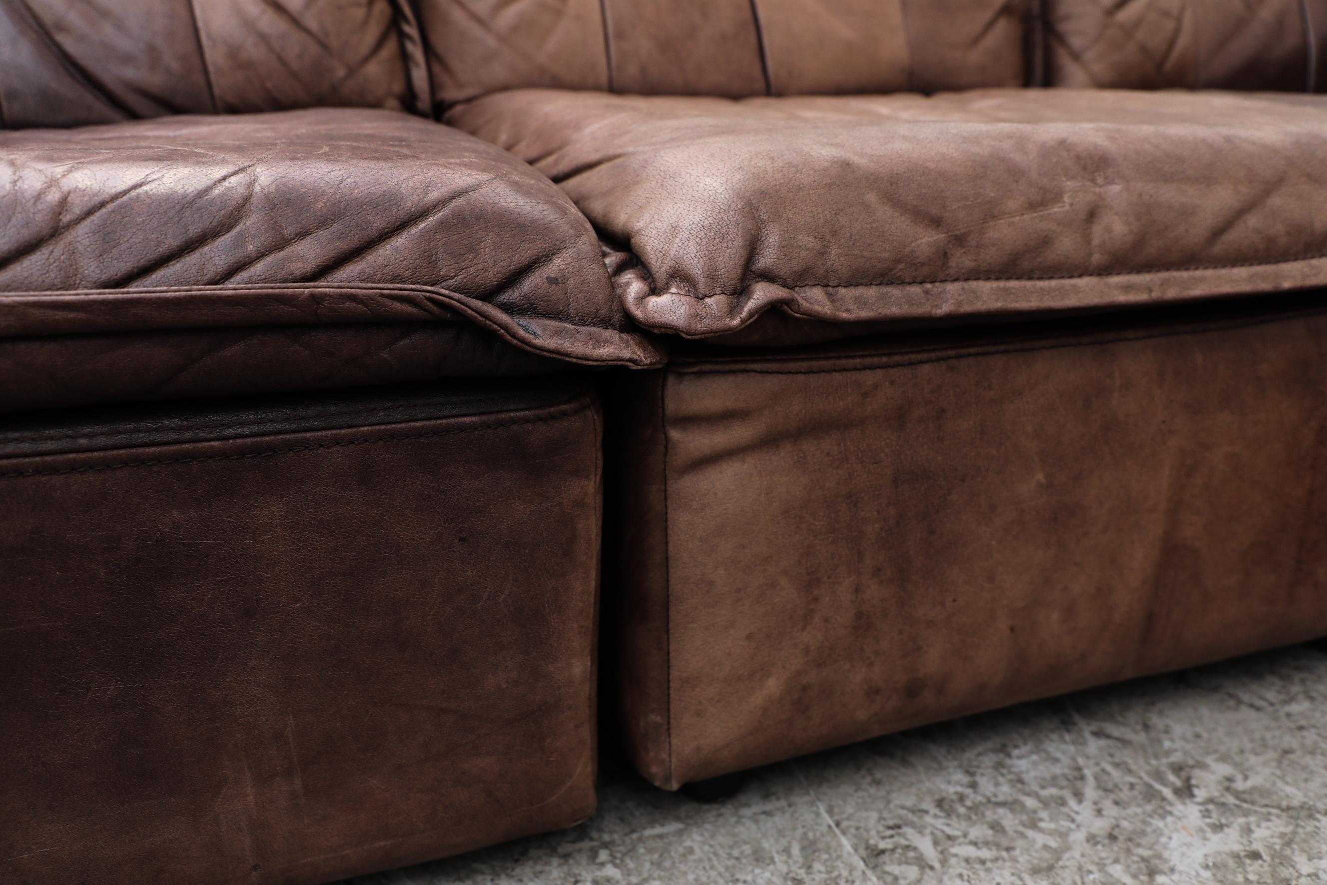 DeSede DS11 Style Canapé sectionnel en cuir Brown Patchwork par Laauser, Allemagne en vente 10