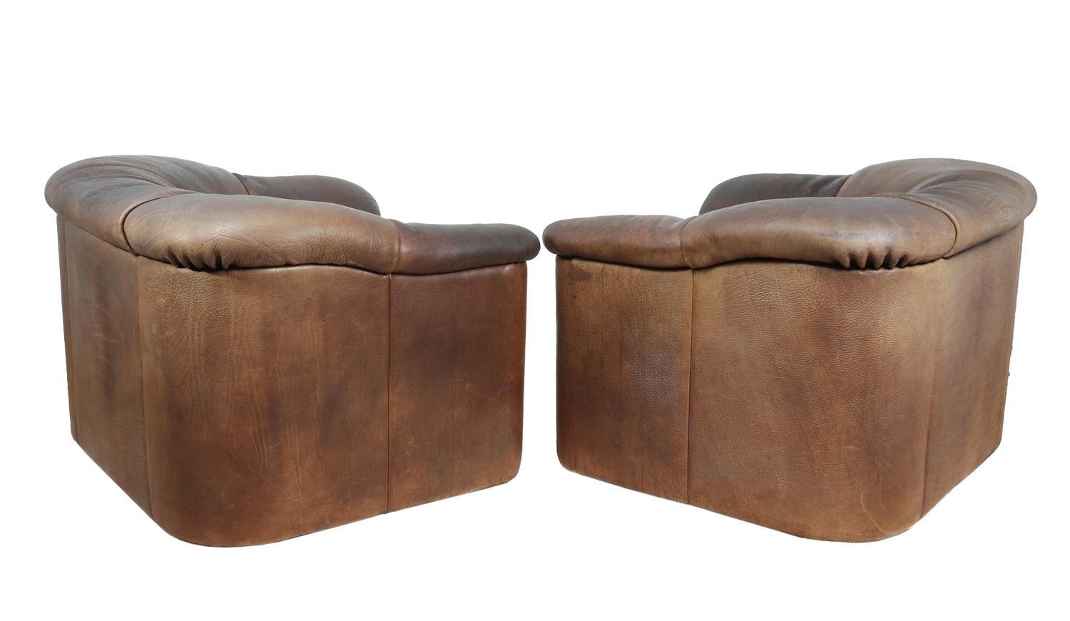 Late 20th Century DeSede DS45 Chairs in Brown Neck Leather