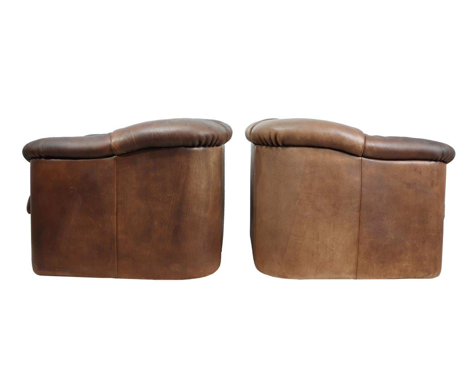 DeSede DS45 Chairs in Brown Neck Leather 2