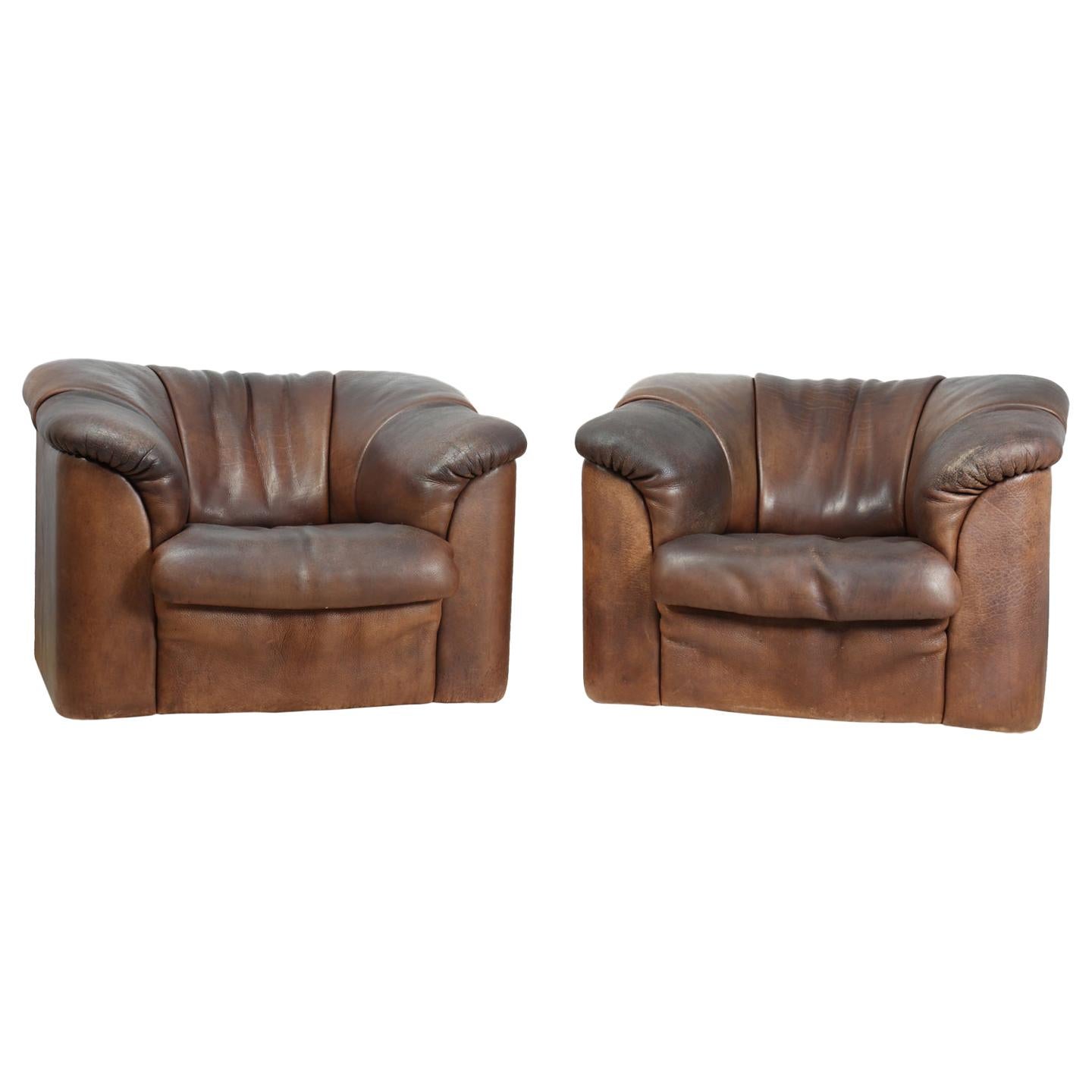 DeSede DS45 Chairs in Brown Neck Leather
