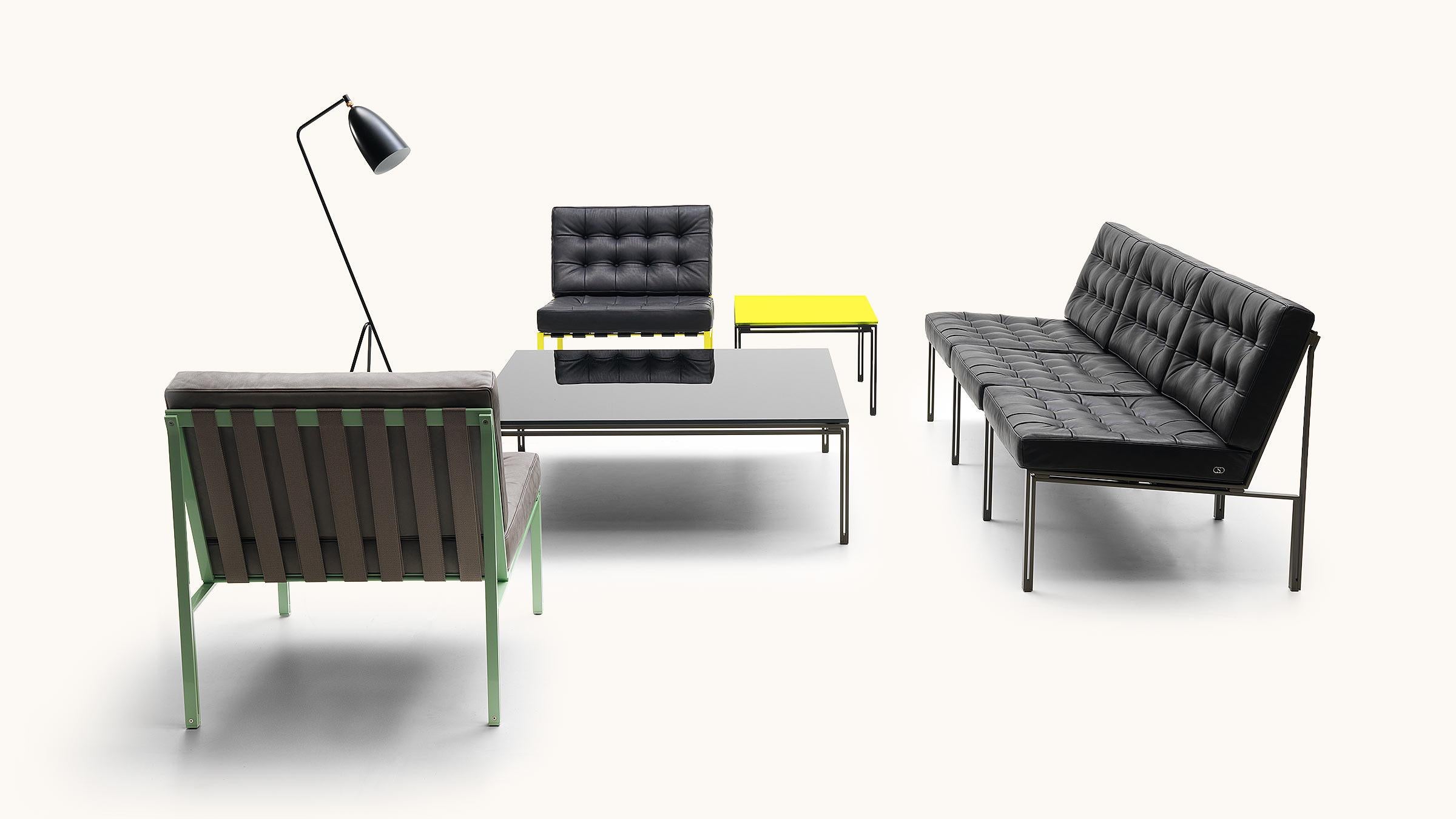 De Sede KT-221 Dreisitziges Sofa mit schwarzer Polsterung von Kurt Thut (Schweizerisch) im Angebot