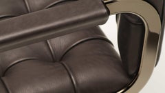 De Sede RH-305 Armchair in Truffe Fabric with Chrome Finish by Robert Haussmann