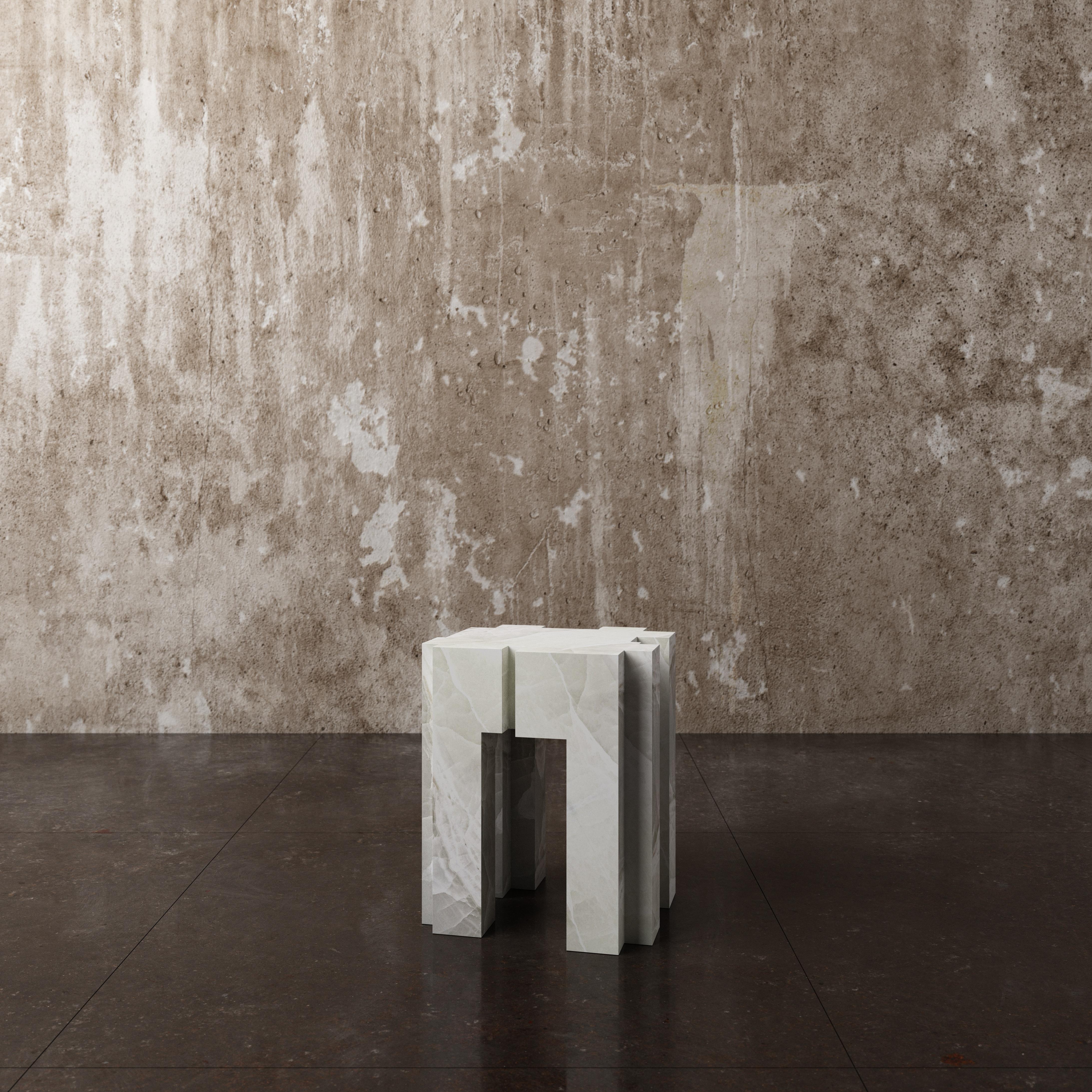Deseo no.1 sculpted stool by Pietro Franceschini
Sold exclusively by Galerie Philia
Materials: White onyx
Dimensions: W 36cm, L 35cm, H 45cm
Origin: Italy (Carrara)
Available in other marbles.


Pietro Franceschini
Architect // designer
Pietro