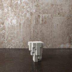 Contemporary Geometric White Onyx No.3 Sculpted Stool by Pietro Franceschini