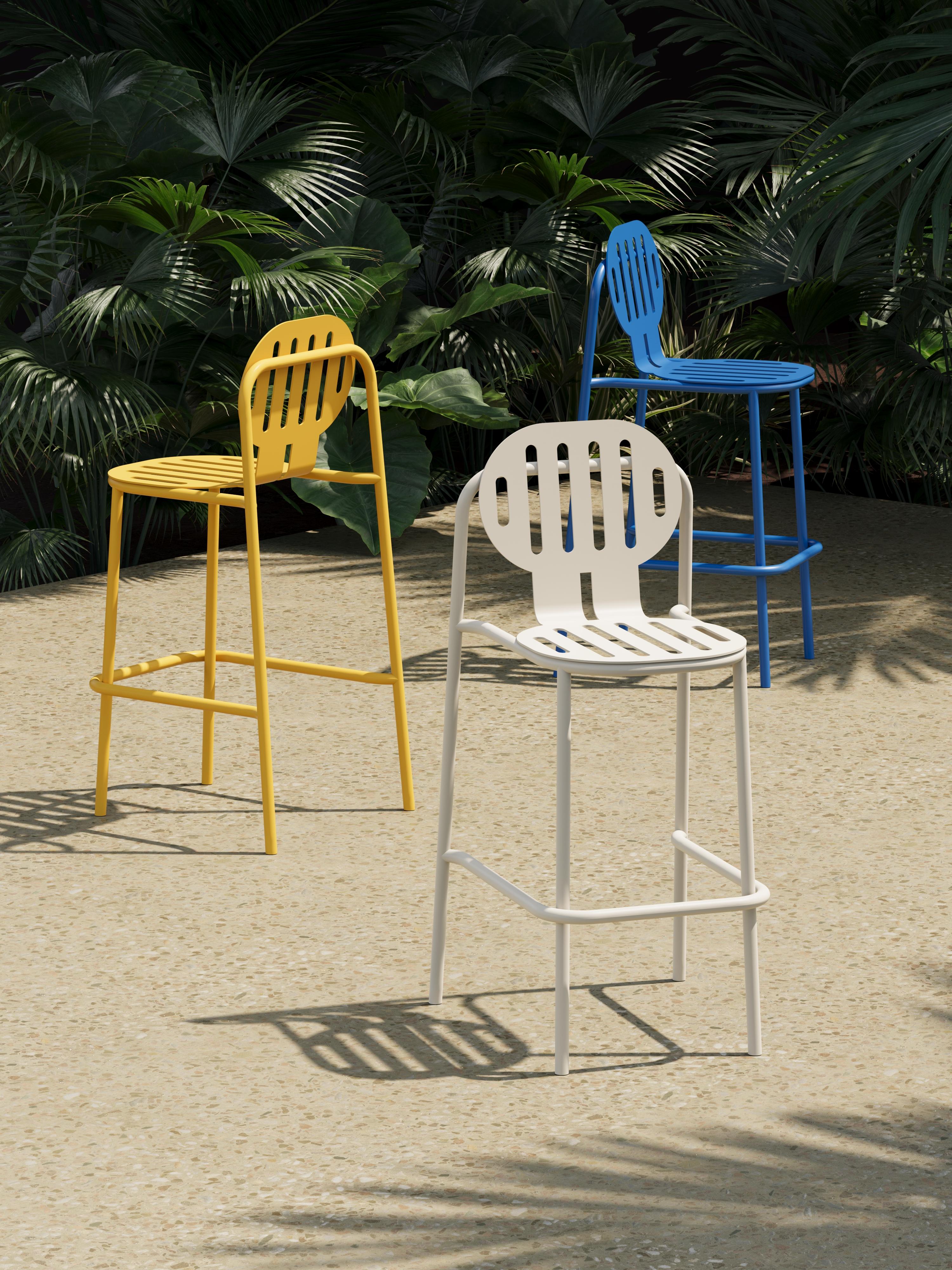 XXIe siècle et contemporain Tabouret de bar en aluminium avec assise souple Joyf en vente
