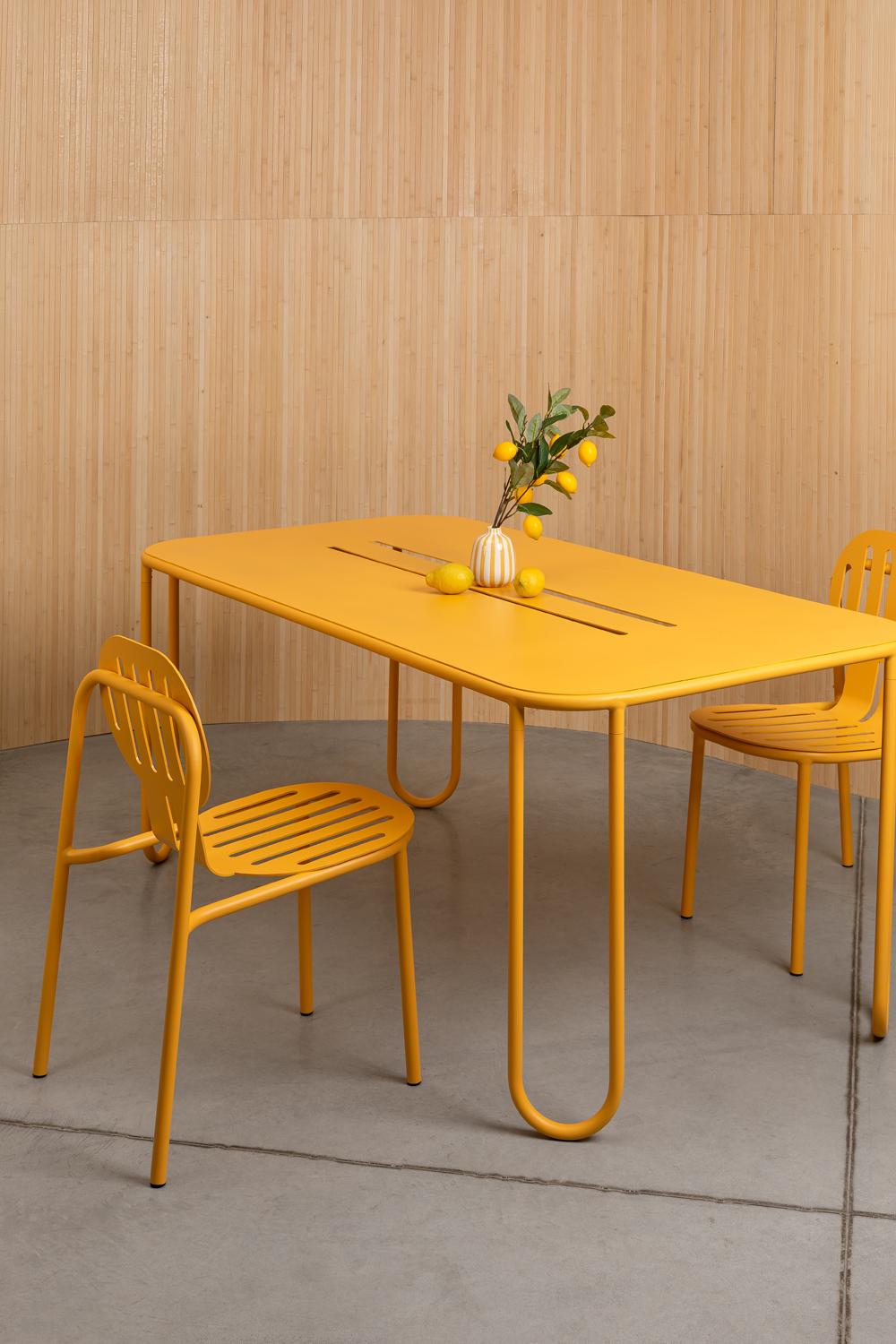 Mesa de comedor Desert de aluminio con tablero de metal by Joyf en venta 3