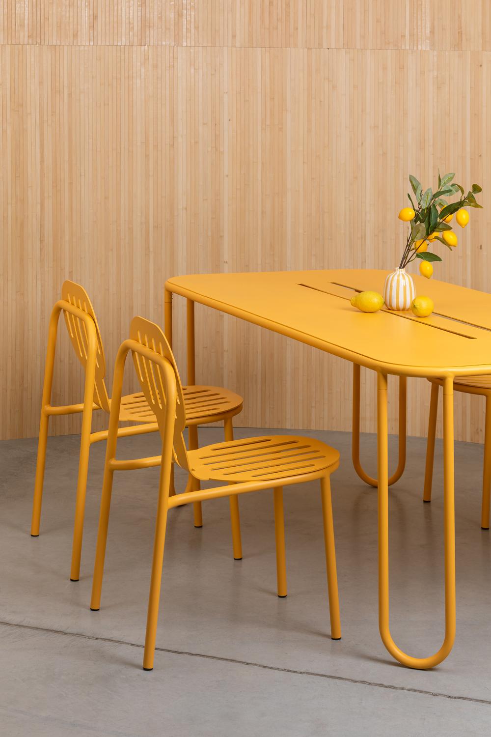 Mesa de comedor Desert de aluminio con tablero de metal by Joyf en venta 6