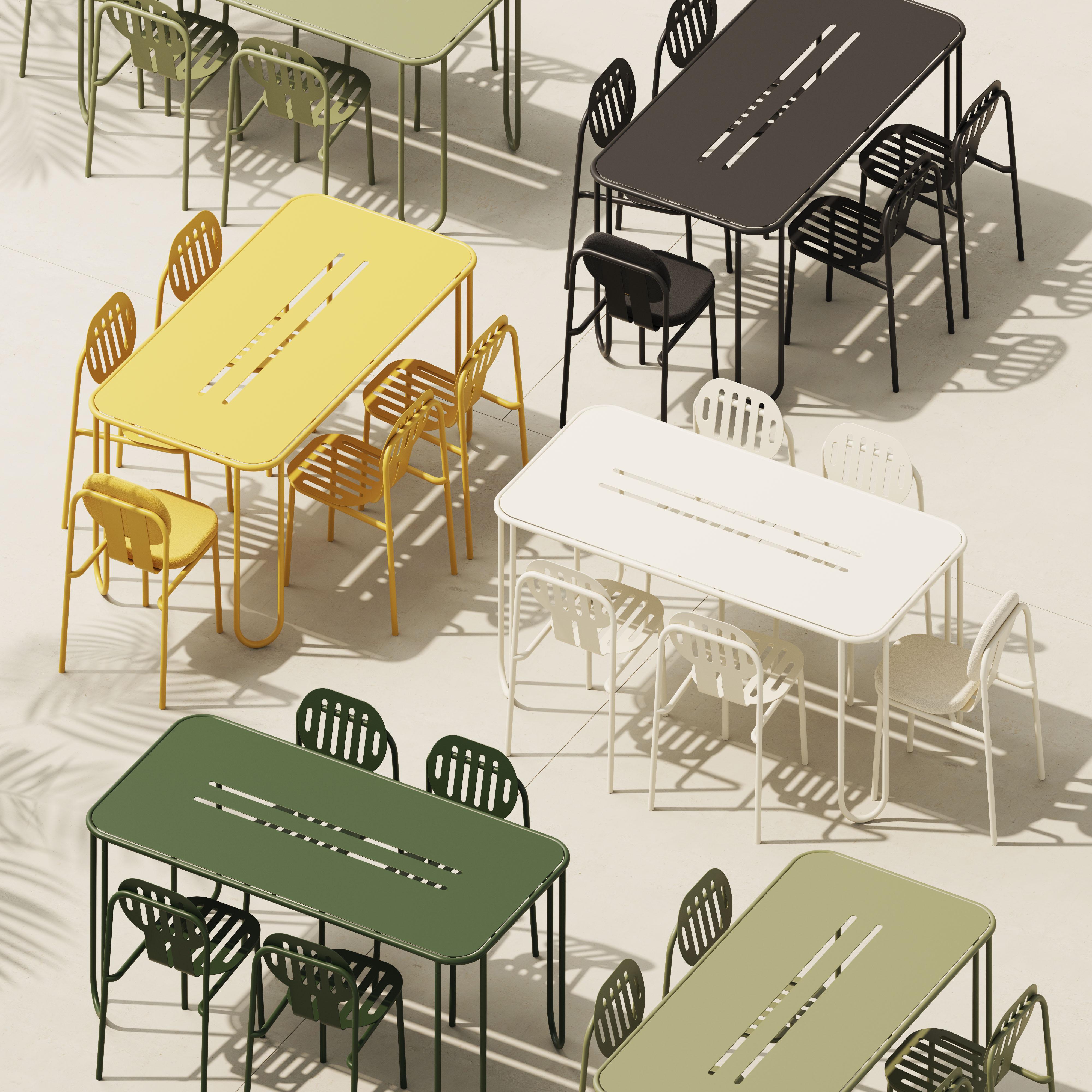Mesa de comedor Desert de aluminio con tablero de metal by Joyf Aluminio en venta