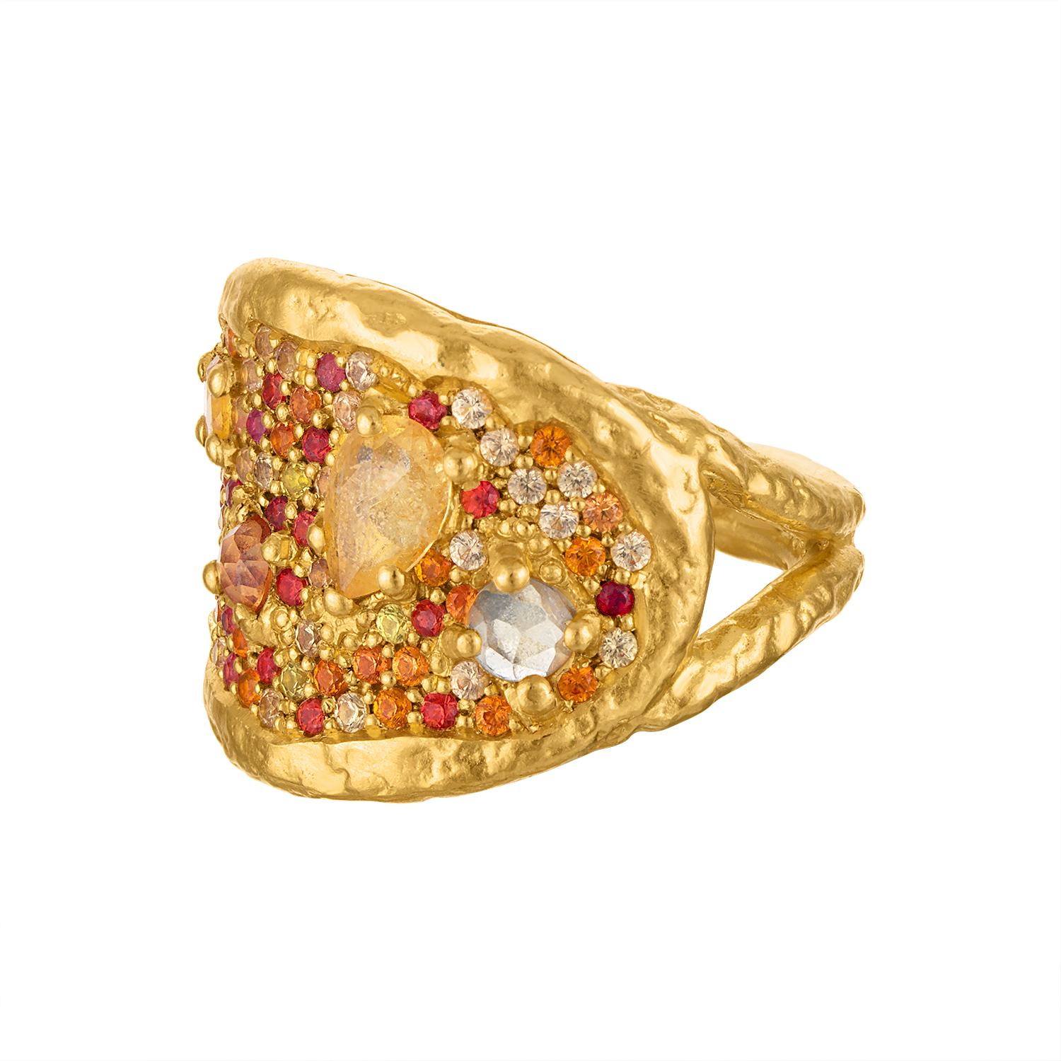 Artisan Desert Bloom 22k Gold Pave