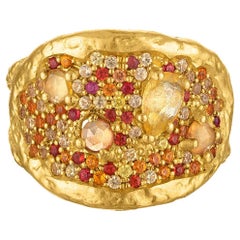 Desert Bloom 22k Gold Pave" Ring
