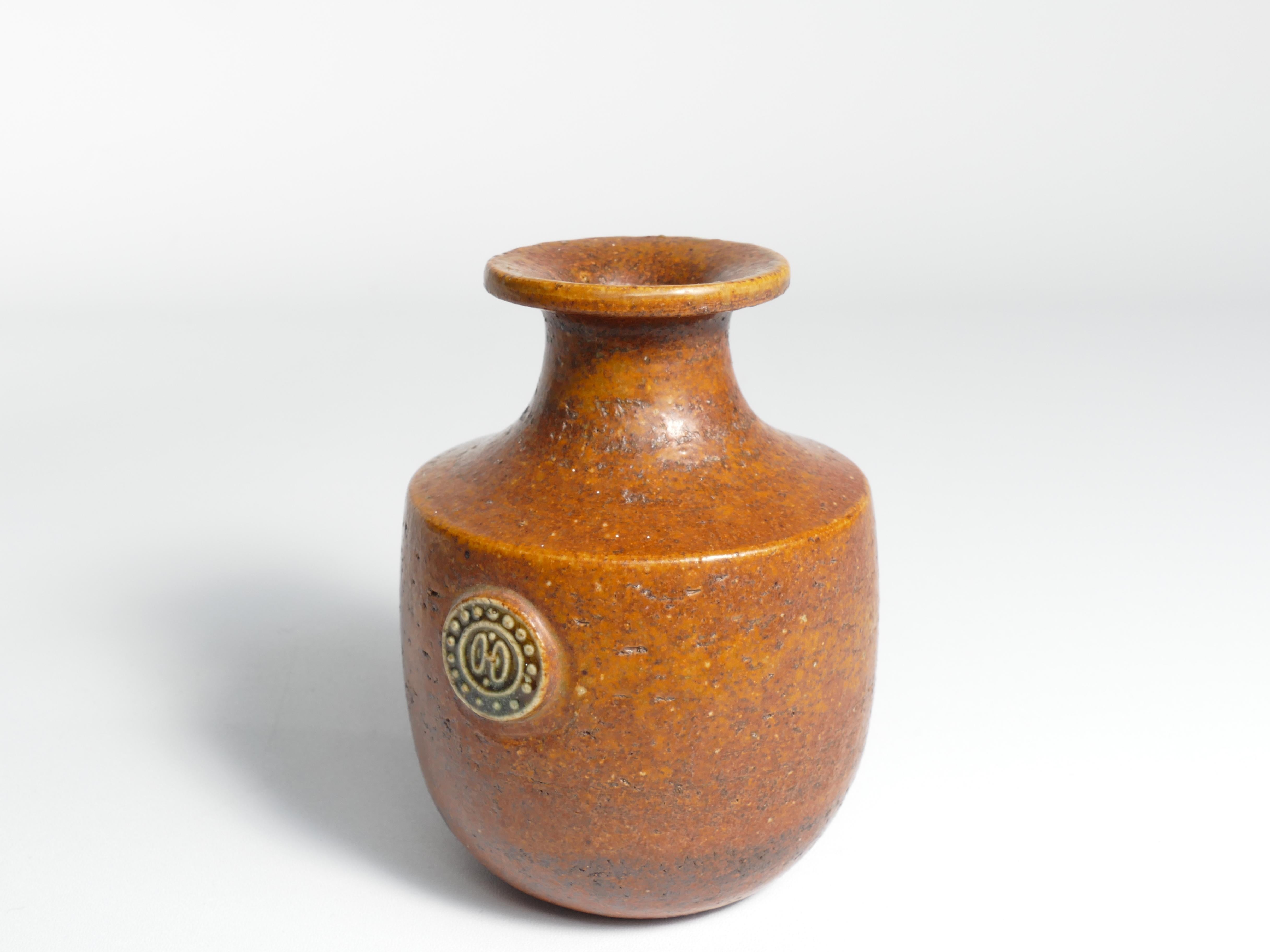 Ceramic Desert Brown Sahara Vase by Sven Wejsfelt for Gustavsberg, Sweden 1970s For Sale