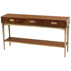 Desert Console Table with Vintage Brass Finish