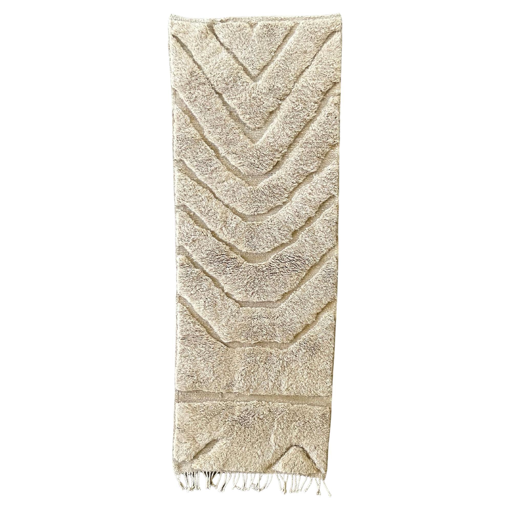 Alfombra Marroquí Desert Dawn 3x7 FT, Alfombra Bereber Tejida a Mano con Diseño Texturado