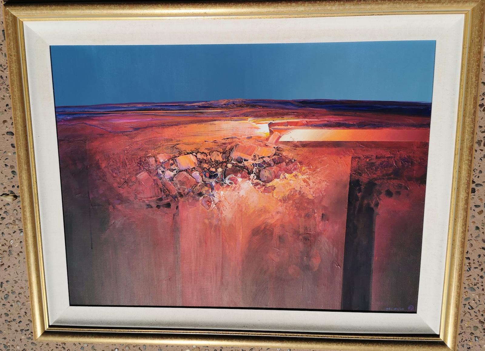 Mel Brigg (1950), desert light
acrylic on canvas,
signed lower right,
image measures: 100 x 75, frame 124 x 99cm
Our eclectic stock crosses cultures, continents, styles and famous names.
Expansive in their vision, Mel Briggs paintings are seemingly