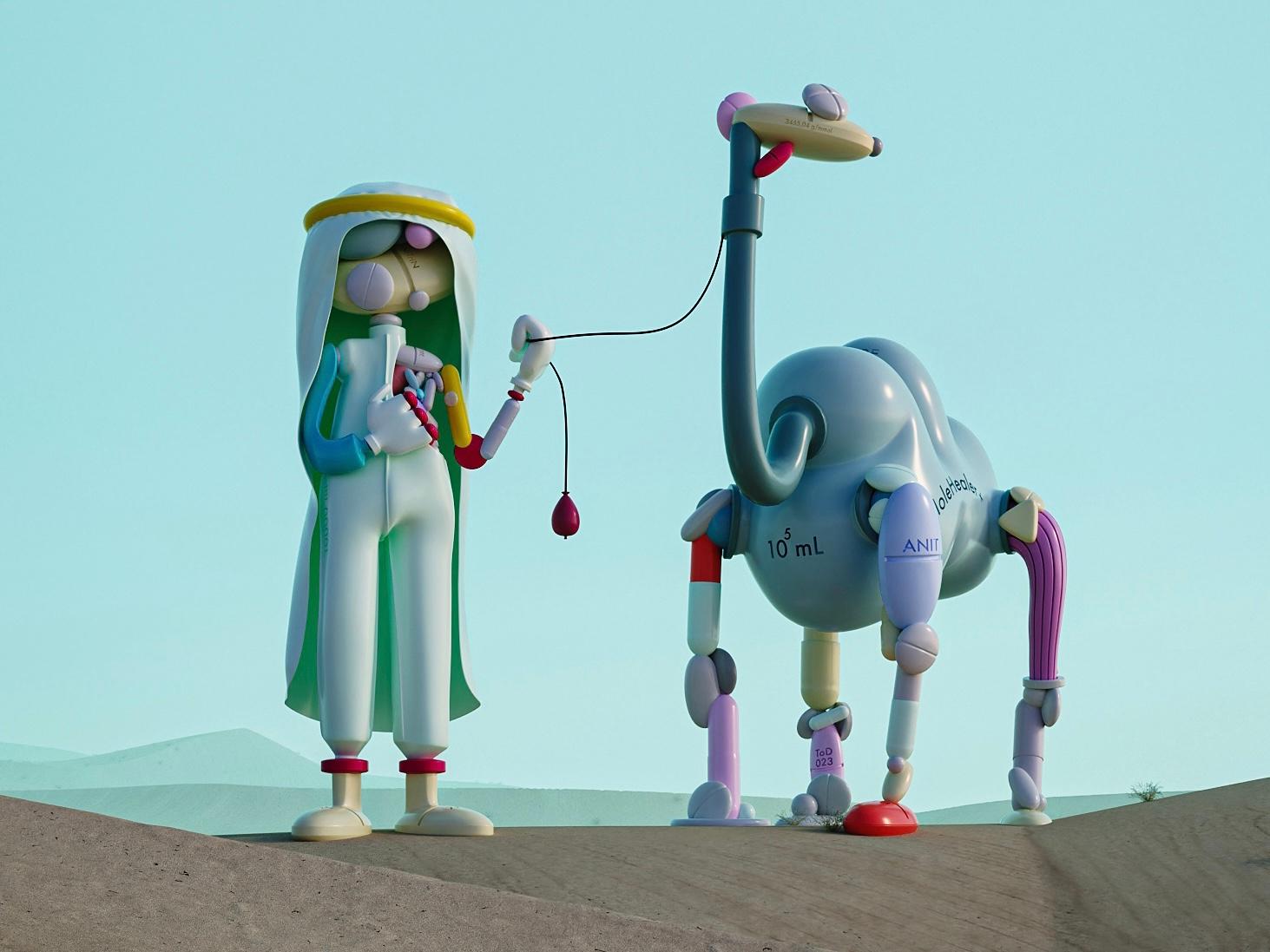 Scultura contemporanea in edizione limitata a tecnica mista Desert Pillman di Taras Yoom In condizioni Nuovo in vendita a วัฒนา, TH