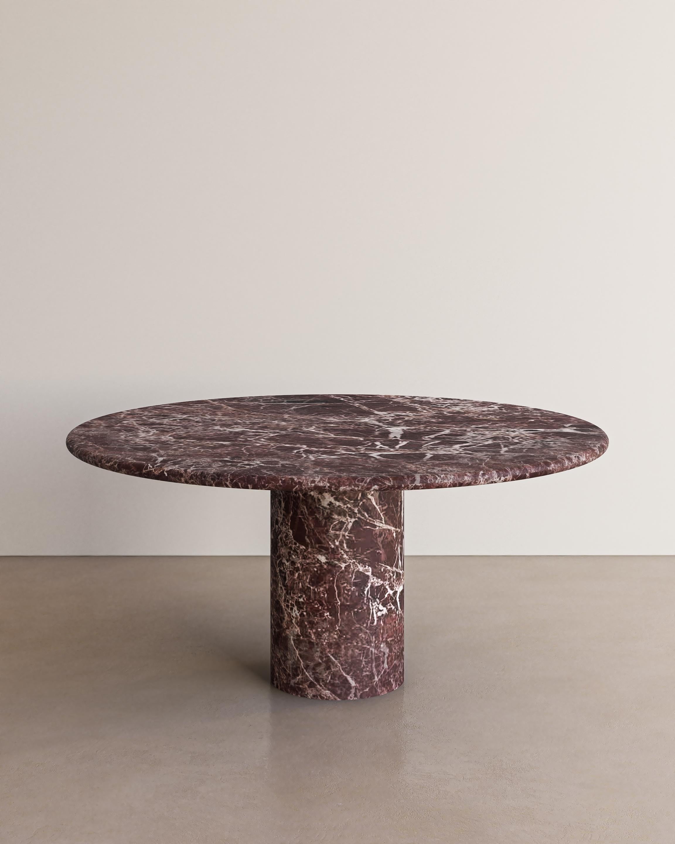 Desert Red Travertine Voyage Dining Table i by the Essentialist For Sale 6
