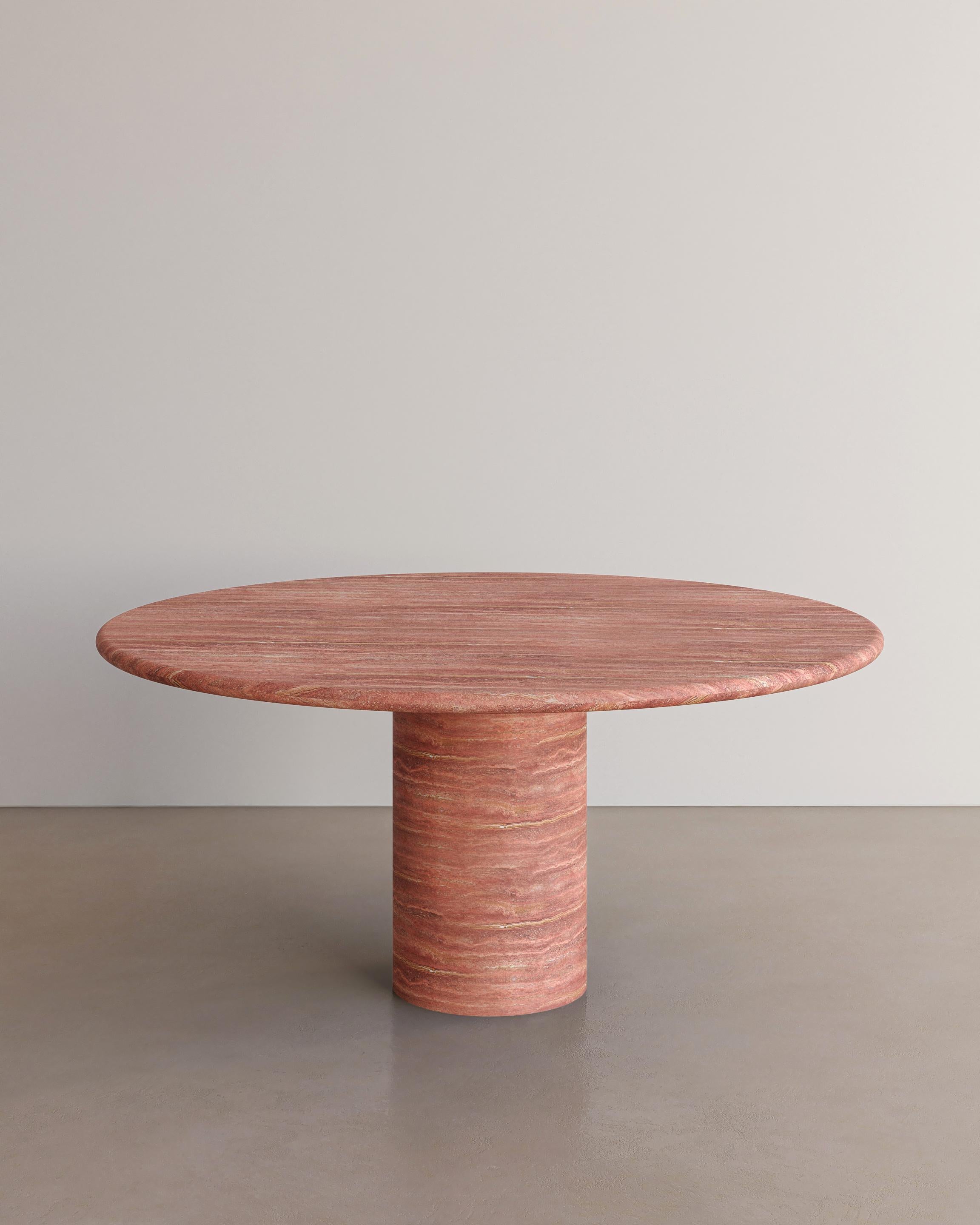 Inspired by the colours of Alice Springs in the heart of our home in Australia, The Voyage Dining Table I in Desert Red Travertine with a honed finish finish by The Essentialist celebrates the simple pleasures that define life and replenish the soul