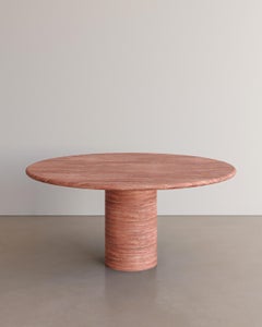 Desert Red Travertine Voyage Dining Table i by the Essentialist