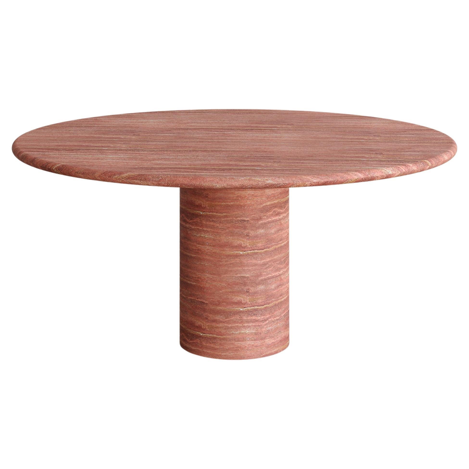 Desert Red Travertine Voyage Dining Table i by the Essentialist For Sale