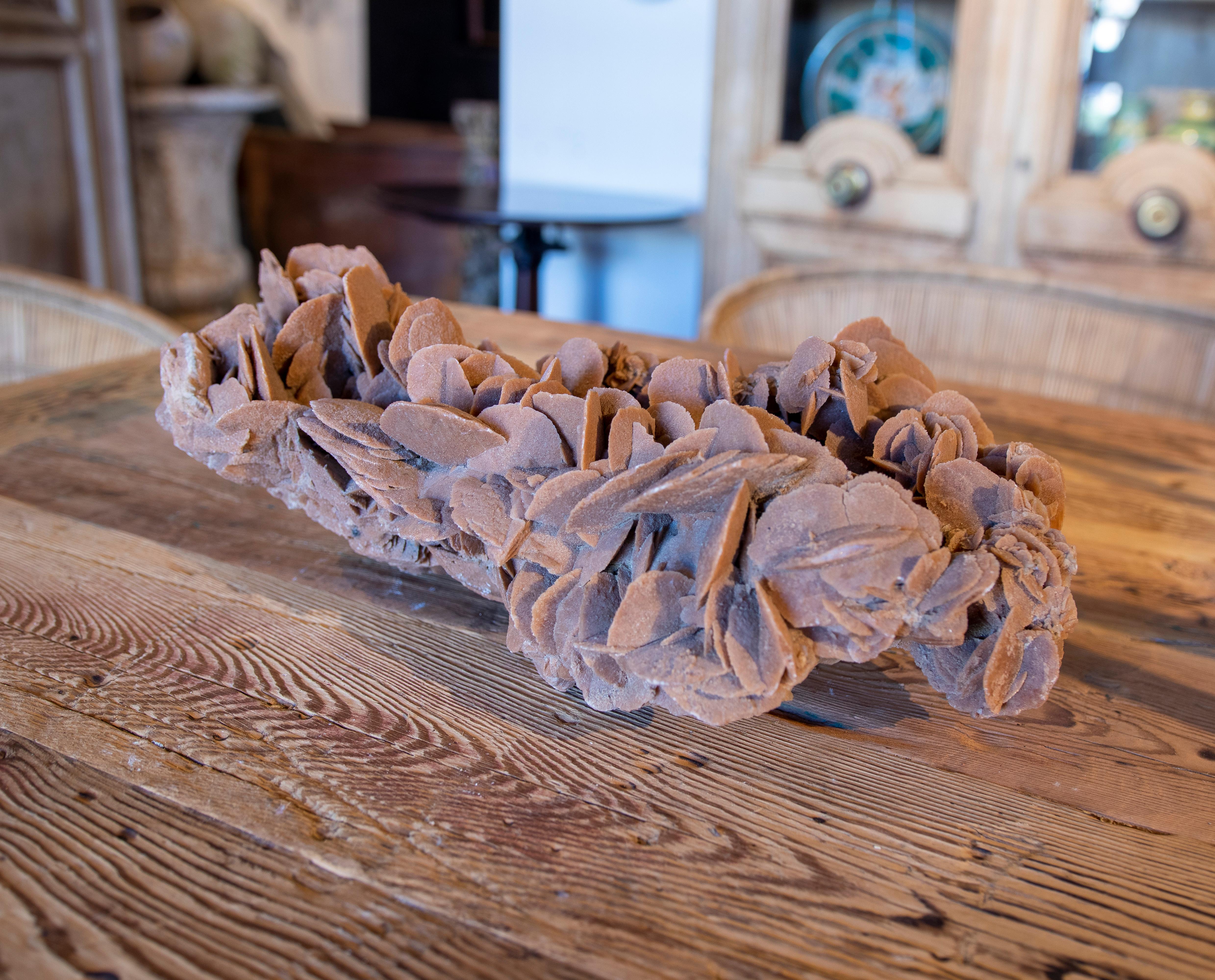 Un gran espécimen mineral natural de Selenita. La selenita, también conocida como chispa satinada, rosa del desierto o flor de yeso son cuatro variedades de estructura cristalina del mineral yeso.