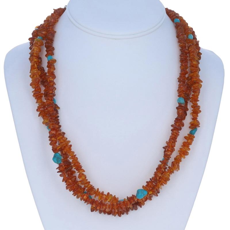 Mixed Cut Desert Rose Trading Co. Amber Turquoise Beaded Necklace 19 1/2