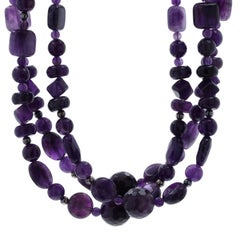 Desert Rose Trading Co. Amethyst Beaded Multi-Strand Necklace 18" Beads Adjust