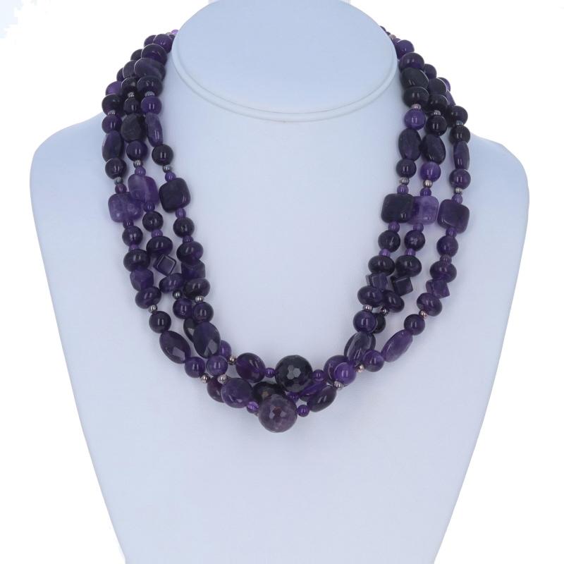Taglio a rosa Desert Rose Trading Co. Collana multifilo con perline di ametista da 18