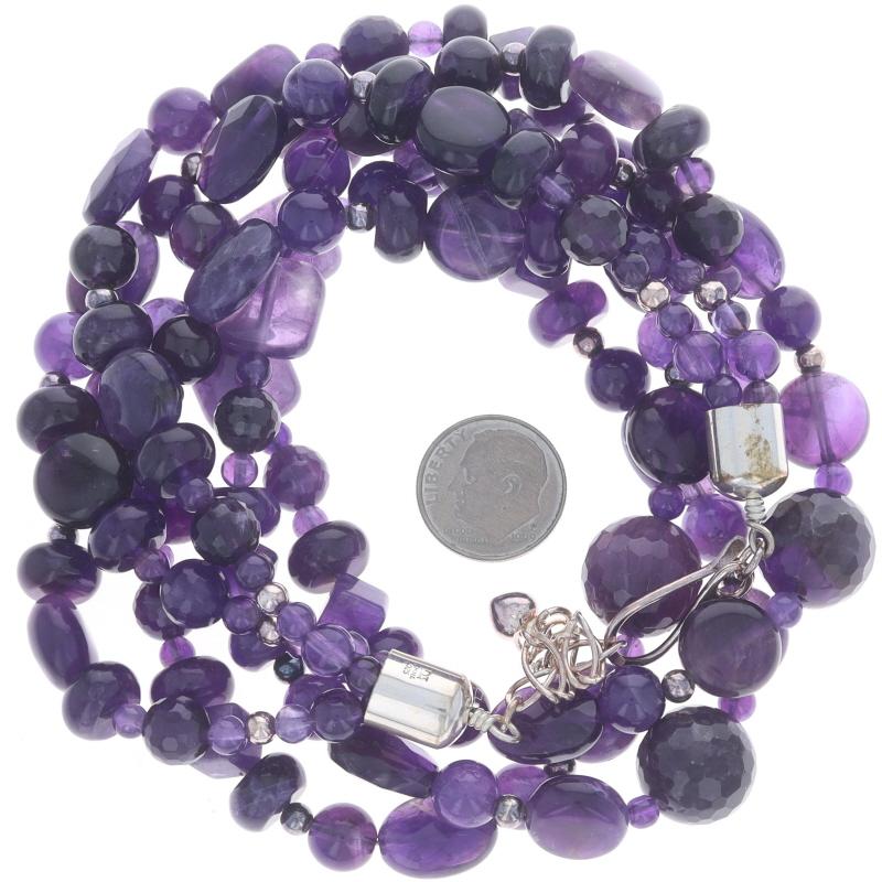 Desert Rose Trading Co. Collana multifilo con perline di ametista da 18