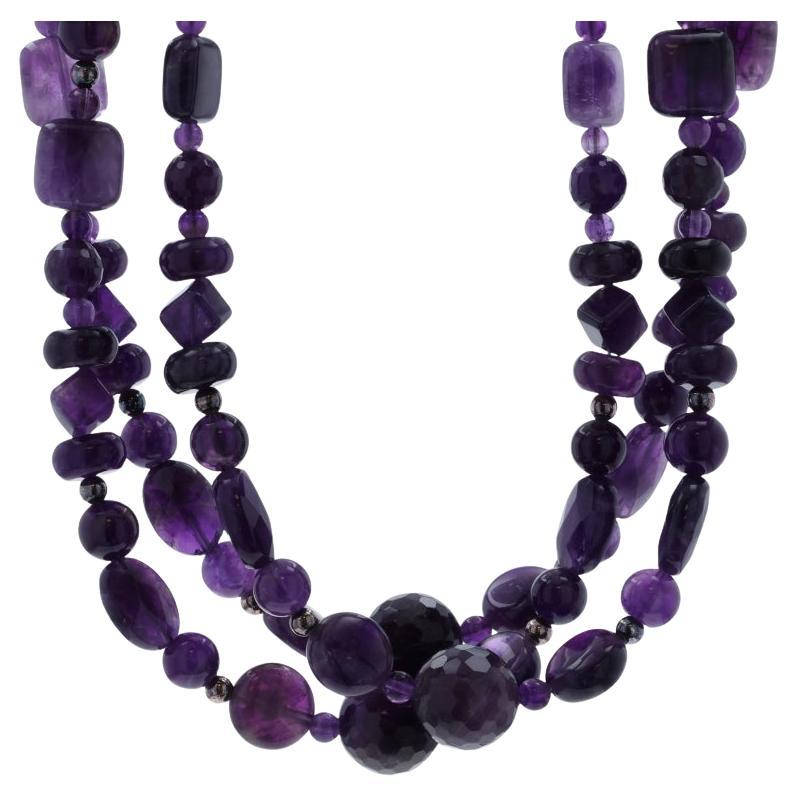 Desert Rose Trading Co. Collana multifilo con perline di ametista da 18" Perline Regolare
