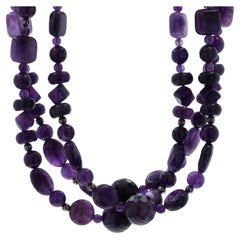 Desert Rose Trading Co. Amethyst Beaded Multi-Strand Necklace 18" Beads Adjust