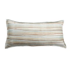 Desert Stripe on Wheat Cotton Linen Pillow