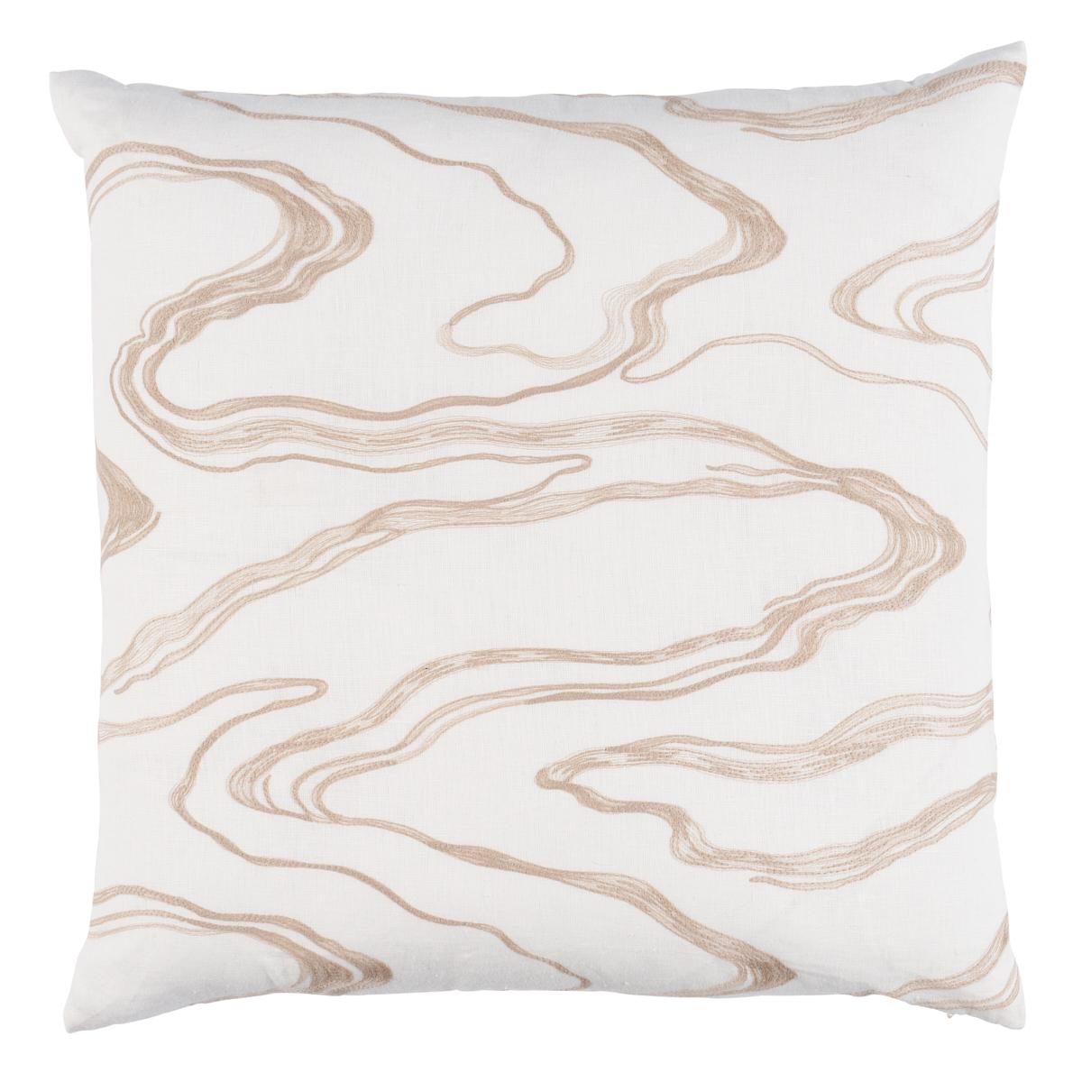 Desert Wind Embroidery Pillow in Sandstone 22 x 22" For Sale