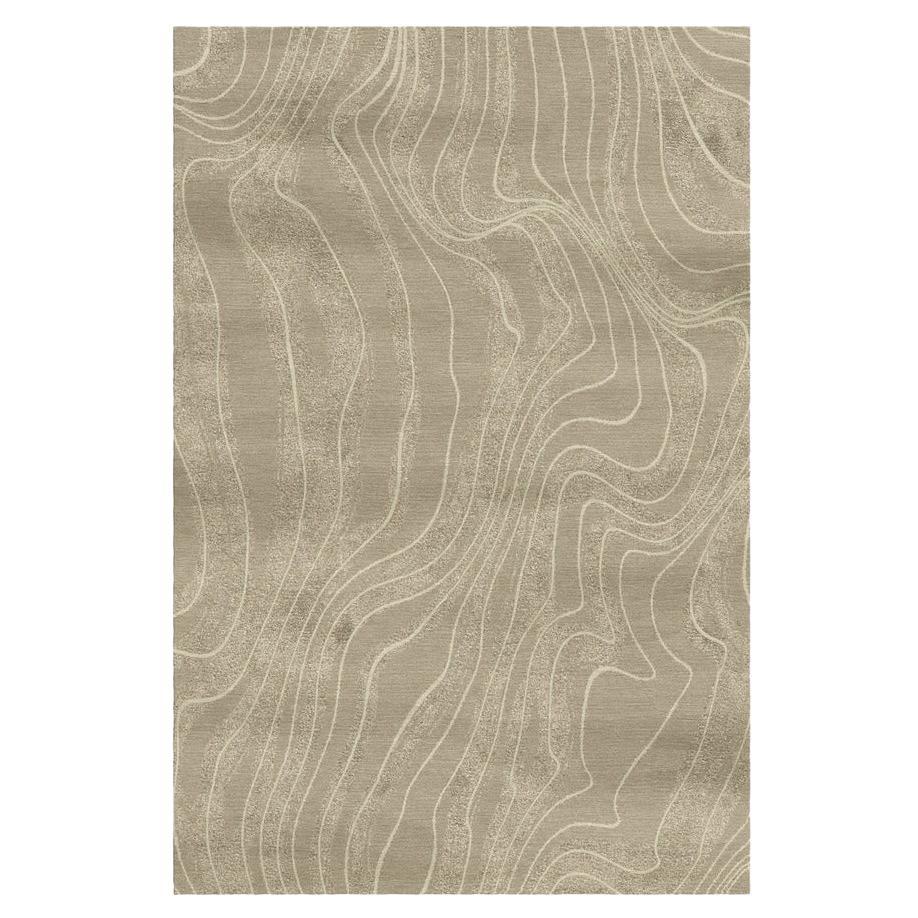 Deserto Hand-Tufted Mid-Century Style Beige Rug by Giulio Brambilla For Sale