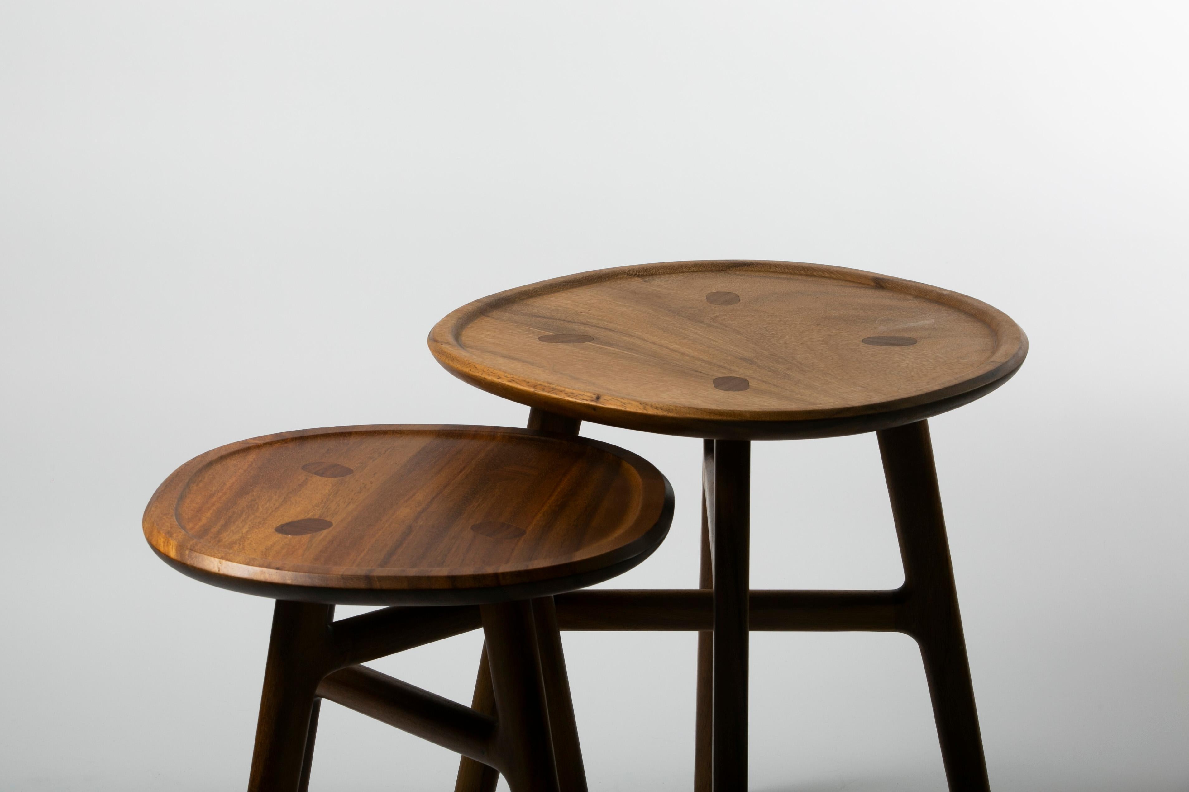 Desierto Sidetable Set, Walnut, Design by Juskani Alonso In New Condition For Sale In Mexico City, MX