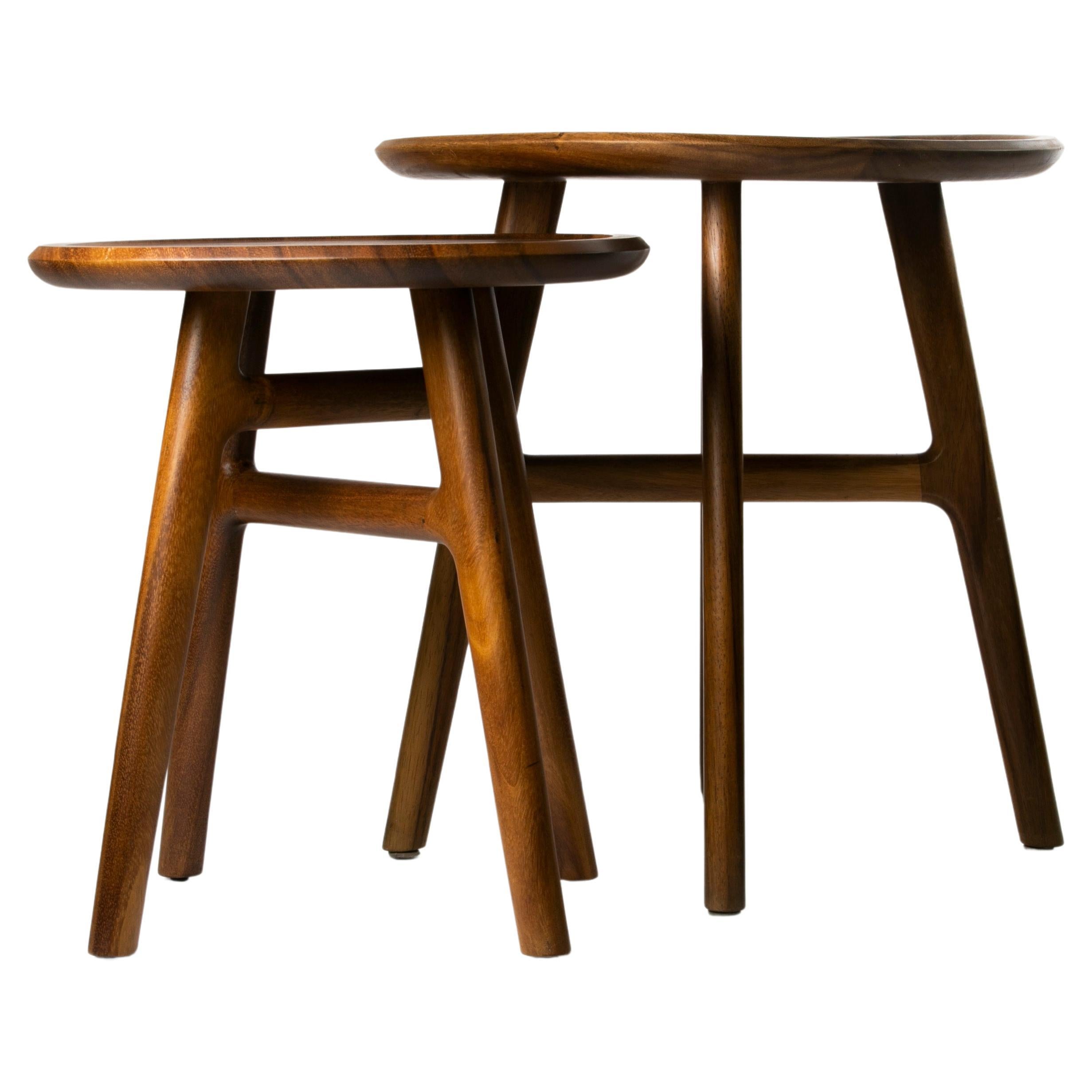 Desierto Sidetable Set, Walnut, Design by Juskani Alonso