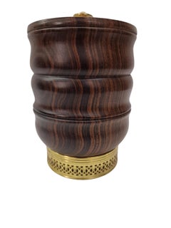 Desigen ice bucket, rosewood look, mouth-blown glass, bareware, 1960s, Italy