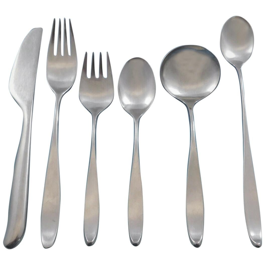 Design #2 by Lauffer Germany Stainless Steel Flatware Set Service 50 Pc Modern