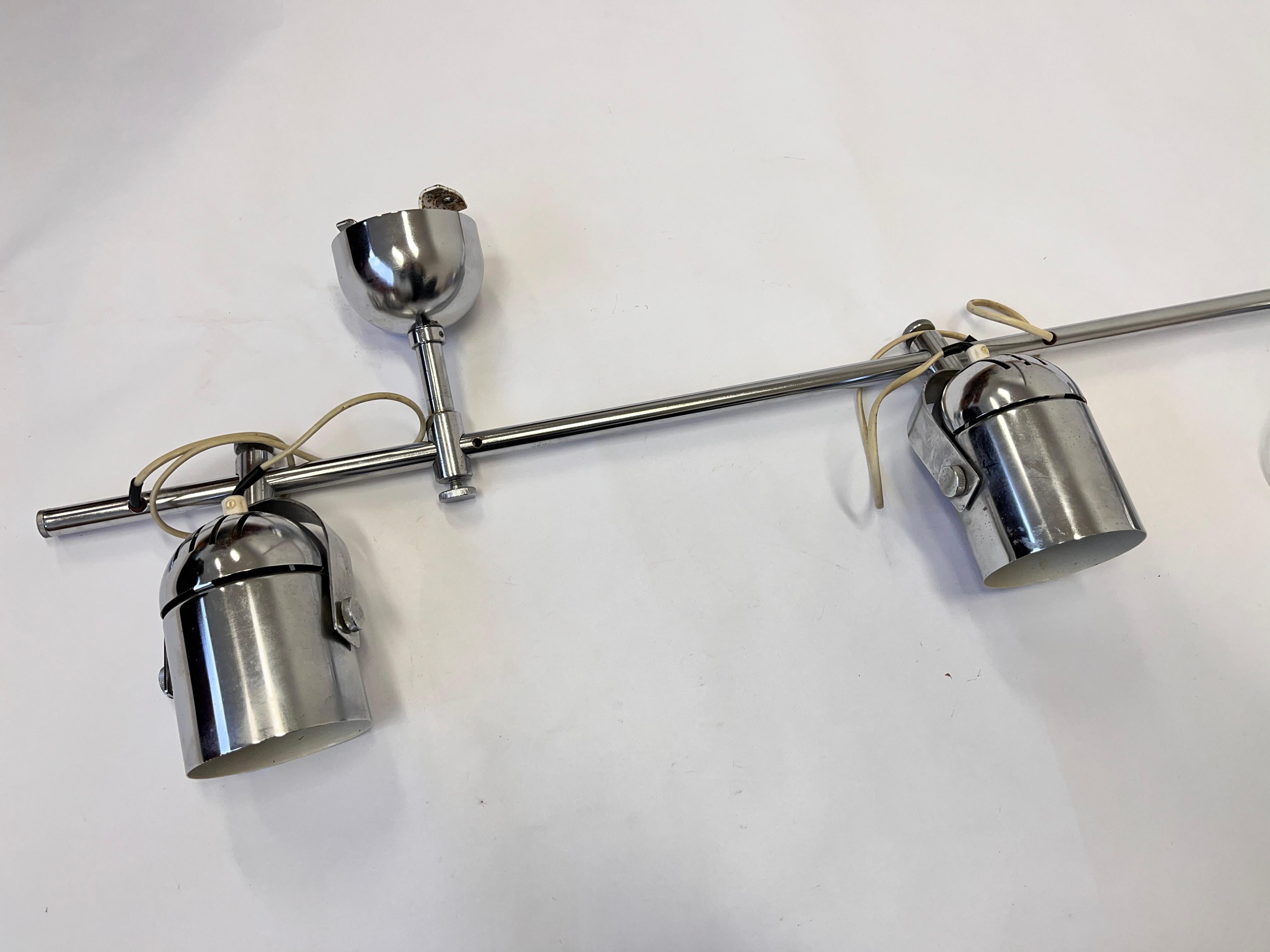 Chrome Design adjustable chrome Wall or ceiling Lamp by Stanislav Indra, 1970s For Sale