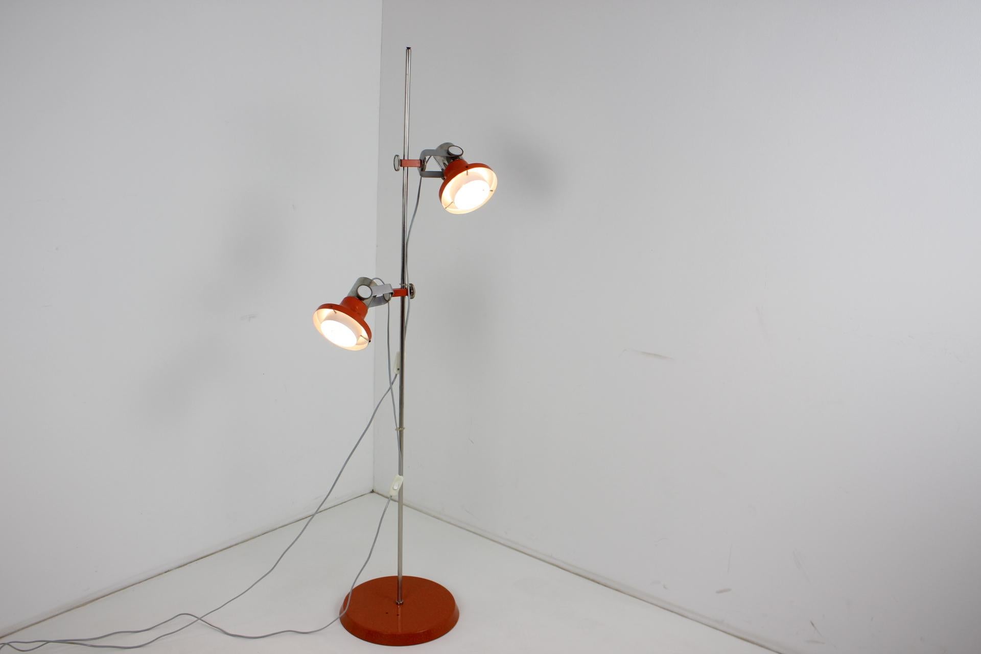 Design Adjustable Floor Lamp by Pavel Grus for Kamenicky Senov, 1970s For Sale 1