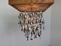 Design alluminium space age ceiling light/pendant - Czechoslovakia/1960s - 3pcs.
