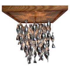 Design alluminium space age ceiling light/pendant - Czechoslovakia/1960s - 3pcs.