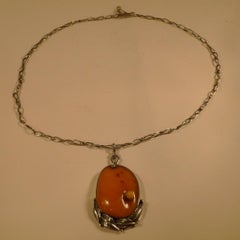 Design Amber Silver Jewelry Set, circa 1920