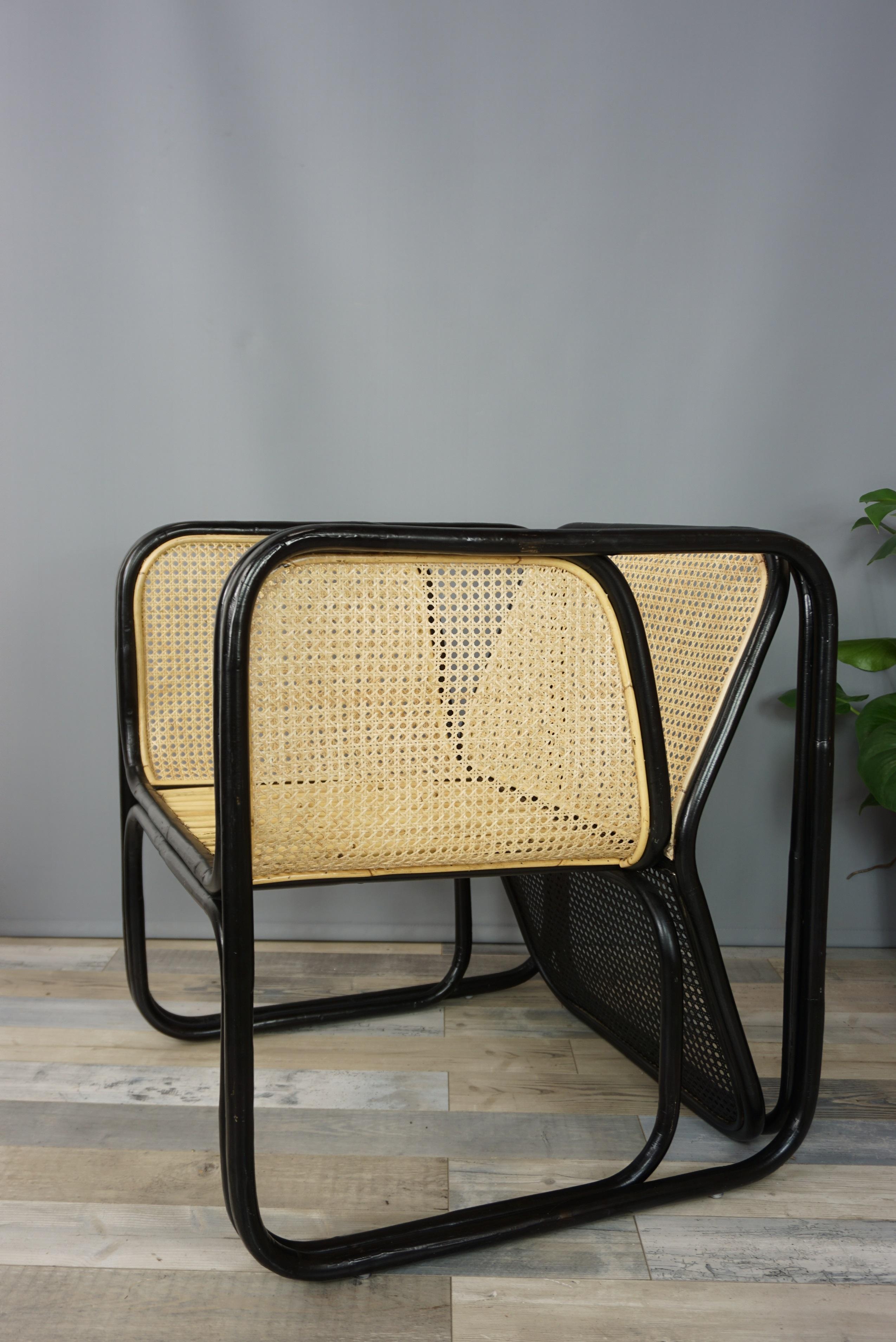 Design and Original Rattan and Wicker Lounge Armchair 3